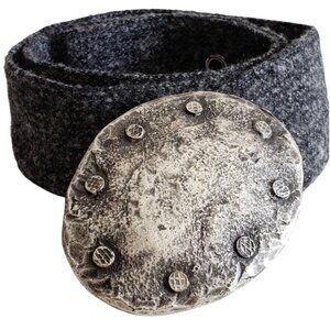 Vintage Texture Fabric Belt With Metal Buckle